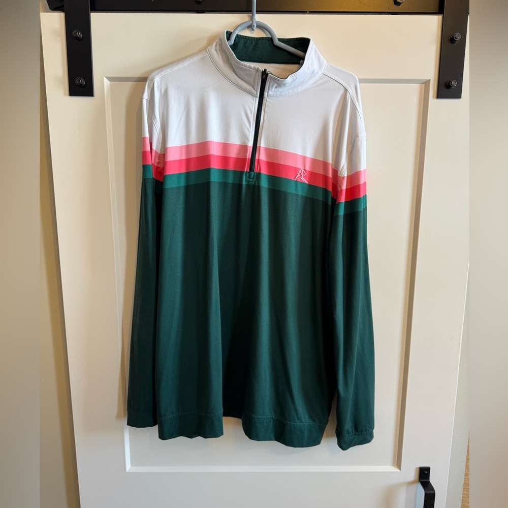 Rhoback Performance Quarterzip - XXL - White/Green